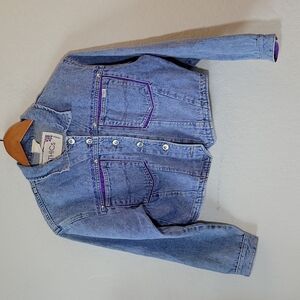 Vintage ETHICS Jean Crop Pearl Button Jacket Medium